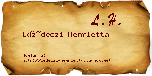 Lédeczi Henrietta névjegykártya